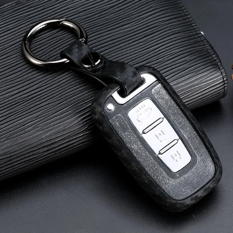 2019 автомобильный чехол из углеродного волокна силикагель для ключей держатель