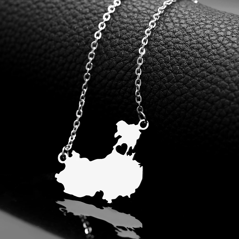 Цепочка с подвеской в виде карты из нержавеющей стали P155 | Украшения и аксессуары