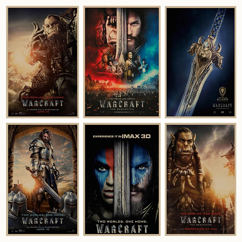 Warcraft ретро плакат, крафт-бумага, бумага для бара, кафе, домашний декор, настенная роспись