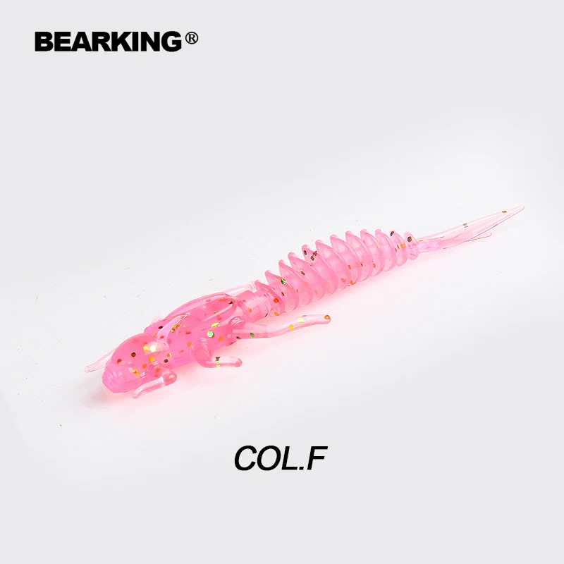 BEARKING, новинка, личинка, мягкие приманки, 50 мм, 60 мм, для рыбалки, искусственные приманки, силиконовые, для окуня, для щуки, гольян, плавающая приманка, для джигинга, пластиковые приманки, червь - Цвет: COL.F