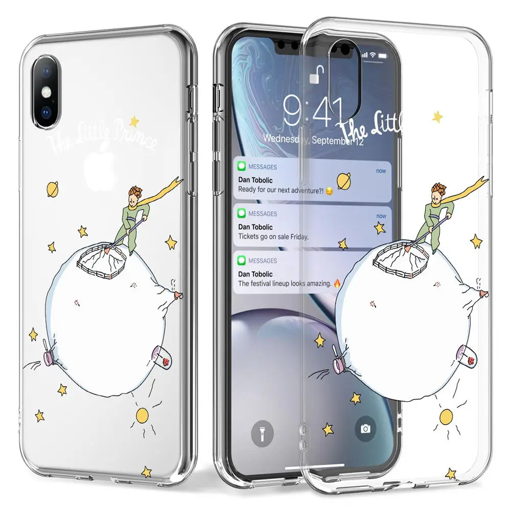 Ottwn чехол для телефона для iPhone 11 Pro XS Max X XR 7 8 6 6s Plus 5 5S SE Прозрачный Маленький принц задняя крышка розы цветы Мягкий ТПУ чехол