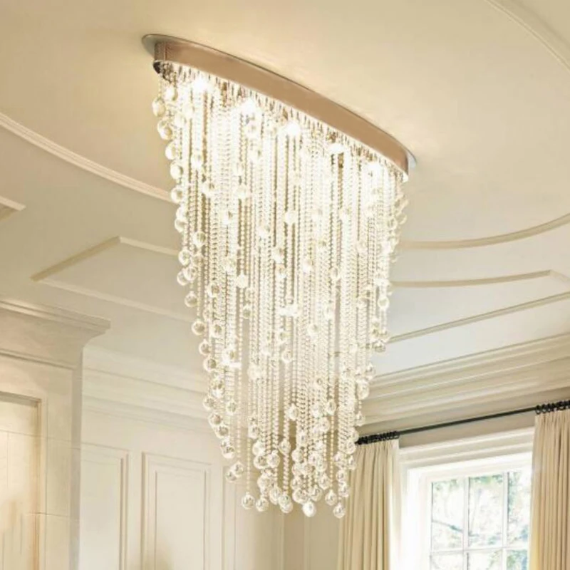 Фото Современная люстра обеденный Овальный дизайн гостиная K9 хрустальный светильник