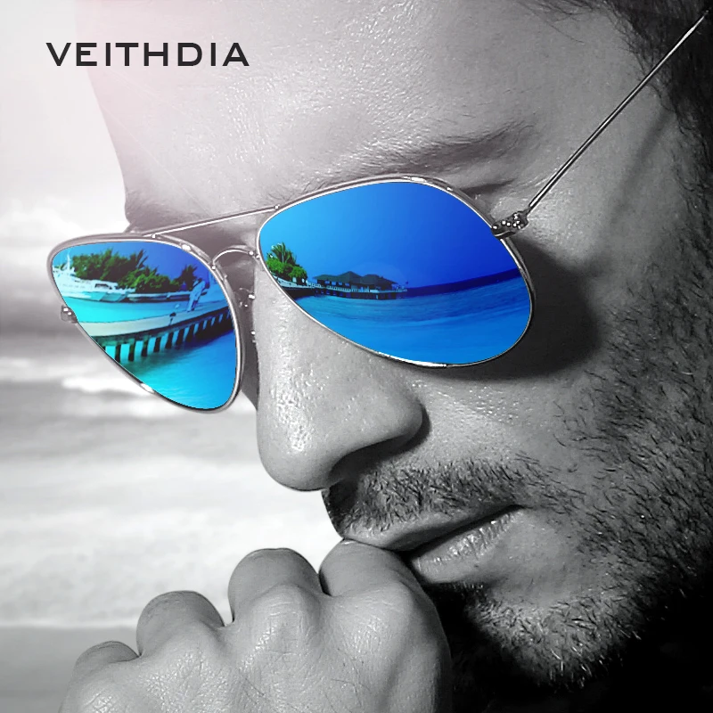 Солнцезащитные очки авиаторы VEITHDIA модные поляризационные с цветными