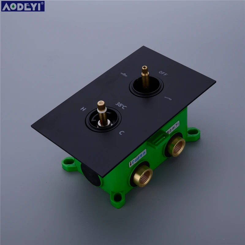 black brass thermostatic faucets bathroom faucet set thermostatic mix valve with 81012 inch rainfall shower head system free global shipping