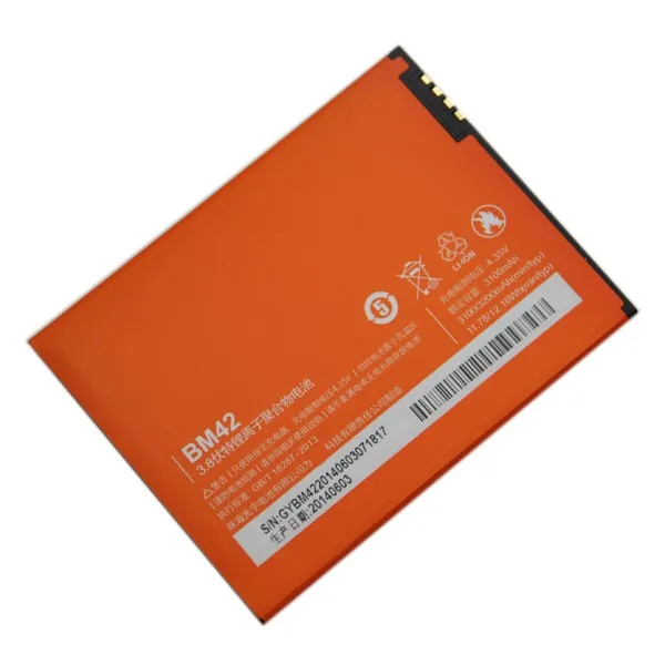 Аккумулятор для телефона Xiaomi Redmi Note BM42 большой емкости 3100 мАч Xiao mi Hongmi 4G Prime в