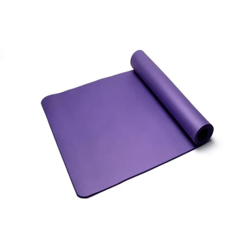 Purple 10 мм коврик для йоги, фитнеса, плоский поддерживающий коврик для начинающих, для гимнастики, экологически чистый Многофункциональный NBR коврик для йоги, Tapete Yoga - Цвет: Purple