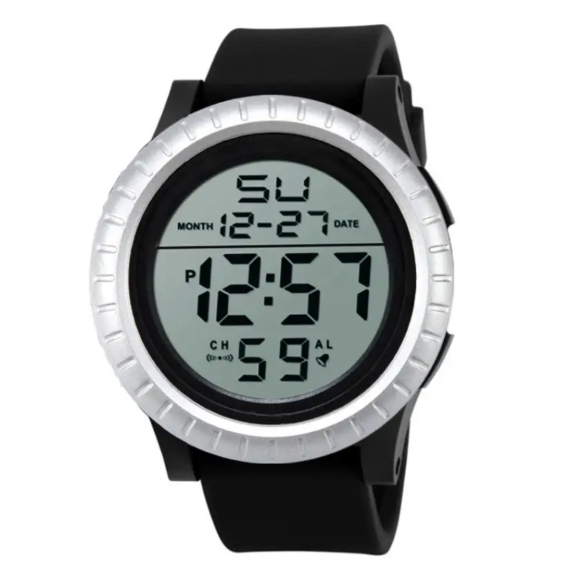Новые модные мужские светодиодные цифровые часы с таймером обратного отсчета и