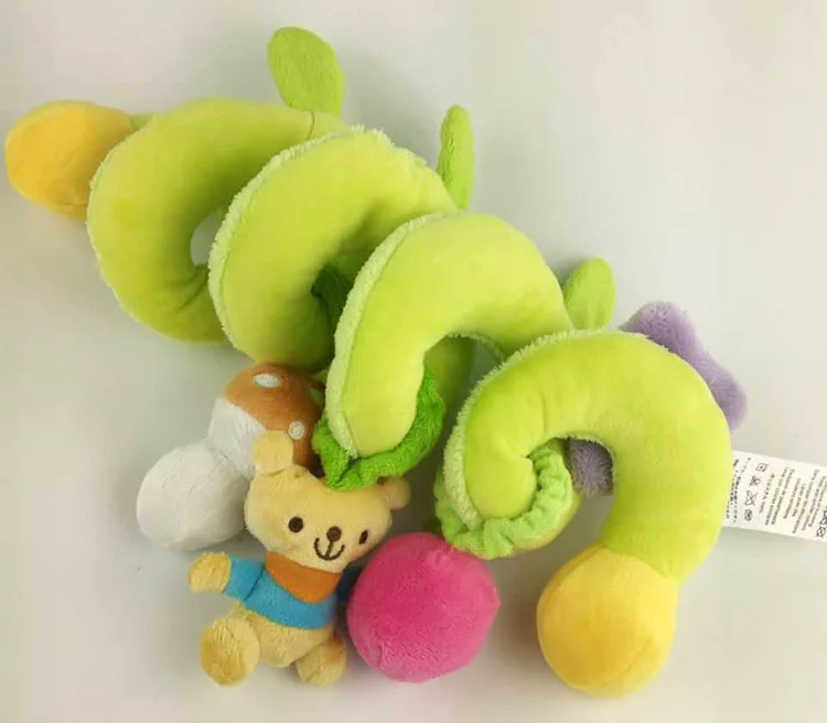 Популярная 45 см детская кроватка вращается зеленый плюшевый мишка кукла милый