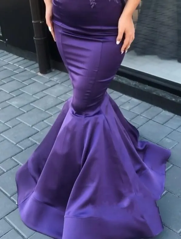 Новые элегантные фиолетовые вечерние длинные платья без рукавов платье русалки