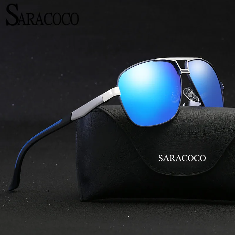 

SARACOCO Aluminm Magnesium Polarized Sunglasses Men 2017 Vintage Driving Glasses Male Oculos Del Sol CO19