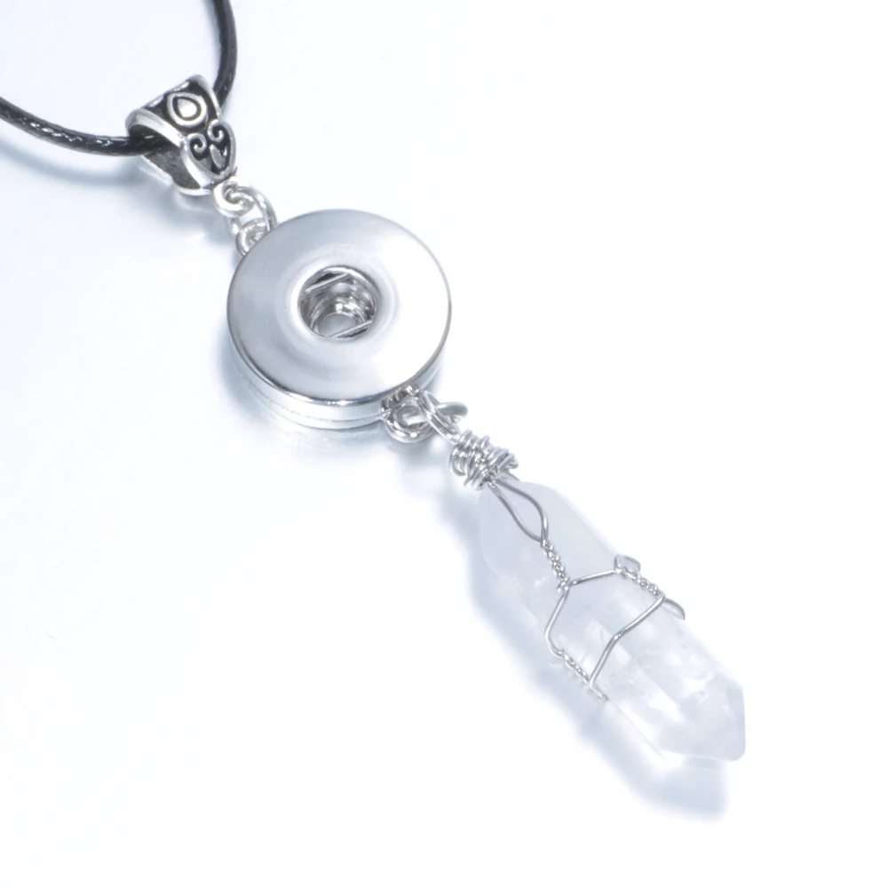 18 мм оснастки кнопку ювелирные изделия Талисманы Природный камень шестиугольник