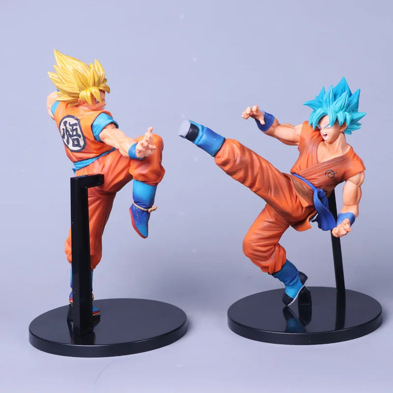 Houng Аниме Фигурка 20-24 см Драконий жемчуг Супер Saiyan Goku золото/Bule Hair ПВХ фигурка