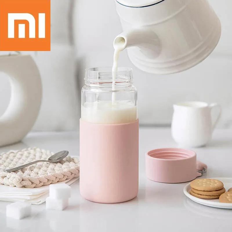 Xiaomi Funhome 350 мл стеклянная бутылка для воды Легкая термостойкая герметичная чашка для воды кружка для питья с силиконовой крышкой