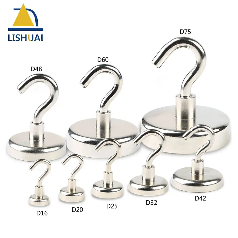 Сильный Круглый Магнитный крючок LISHUAI 1 шт. D60/сверхмощная неодимовая магнитная