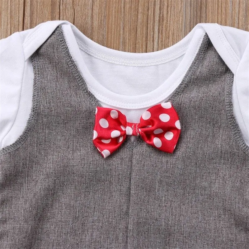 Боди с галстуком-бабочкой для новорожденных мальчиков костюм маленьких