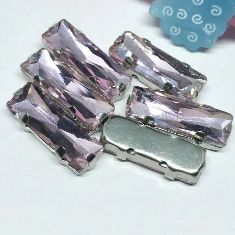 Розовая прямая полоса из хрустального стекла для пошива страз с когтями DIY