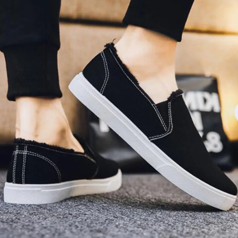 

THEAGRANT 2021 Fashion Canvas Men Shoes Casual Male Loafers Breathable Mens Sneakers Slip On Solid Shoes for Man MFS3031