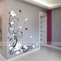 large butterfly vine flower vinyl removable wall stickers tree wall art decals mural for living room bedroom home decor tx 109
