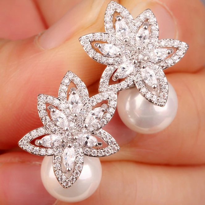 Европейские и американские новые роскошные темпераментные жемчужные серьги