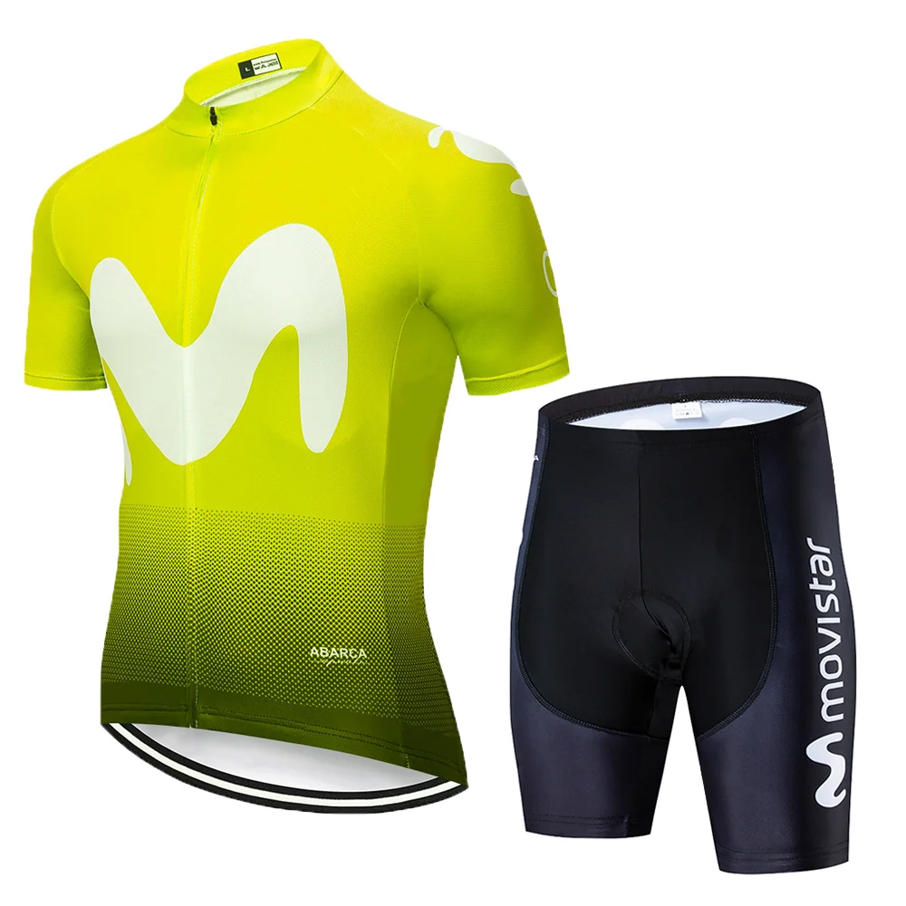 Pic Color Команда Movistar флуоресцентная зеленая одежда для велоспорта Джерси Ropa велосипед для мужчин лето Pro майки для велоспорта Велоспорт гелиевая Подушка шорты - Цвет: Pic Color