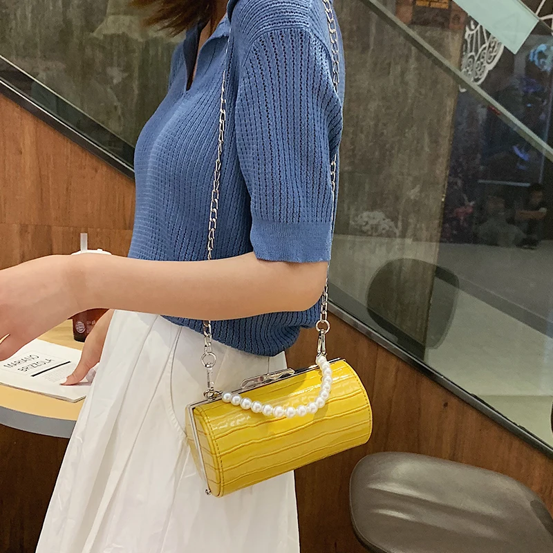 Женская сумка-мессенджер из искусственной кожи с цепочкой и жемчугом 2019 | Багаж