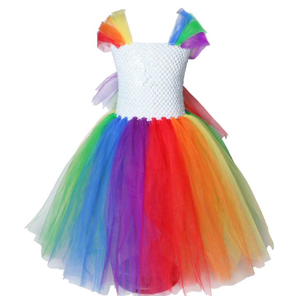 Children Girls Rainbow Tutu Dress Fancy Kids Princess Horse Party Dresses for Christmas Halloween Pony Up Costumes | Детская одежда и