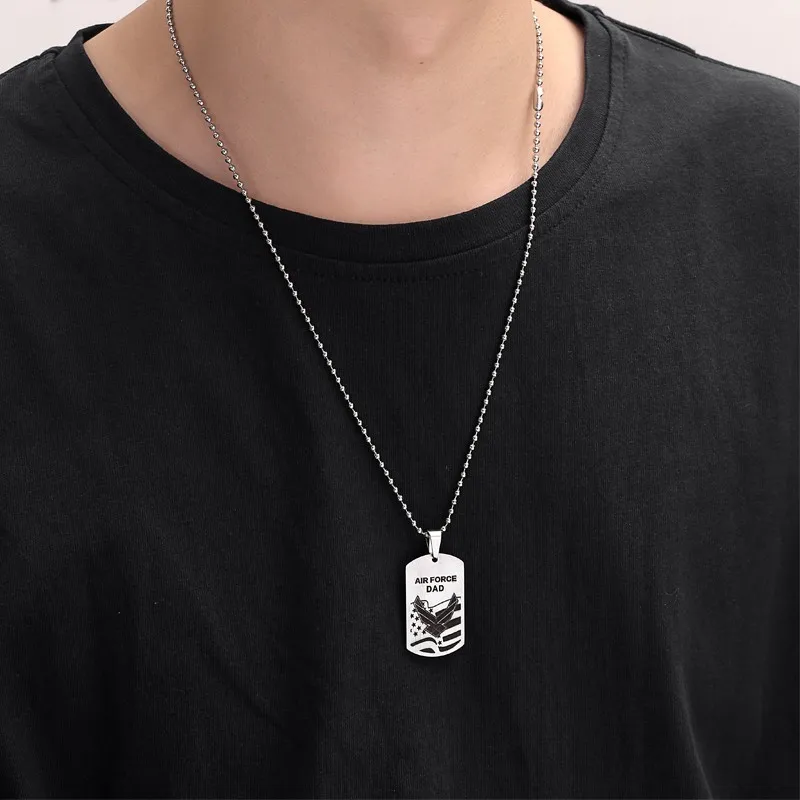 Новое поступление подвеска из нержавеющей стали с военные украшения ВВС для папы