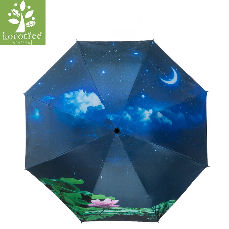 Kocotree, высокое качество, мужские зонты от дождя, складной, анти-УФ, зонтик для женщин, подарок, ветрозащитный, китайский, рисунок тушью, большой зонтик