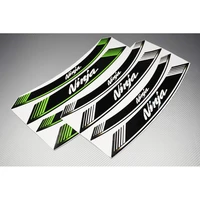 motorcycle 8x thick edge outer rim sticker stripe wheel decals for kawasaki ninja 250 300 400 600 650 1000 all