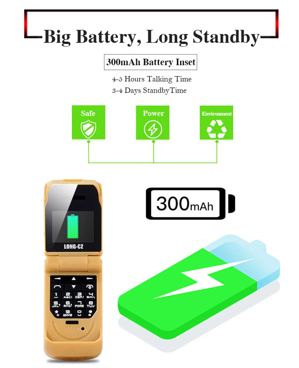 Мини флип мобильный телефон LONG-CZ J9 0,6" маленький сотовый телефон беспроводной Bluetooth Dialer FM волшебный голос Handsfree Наушники для детей