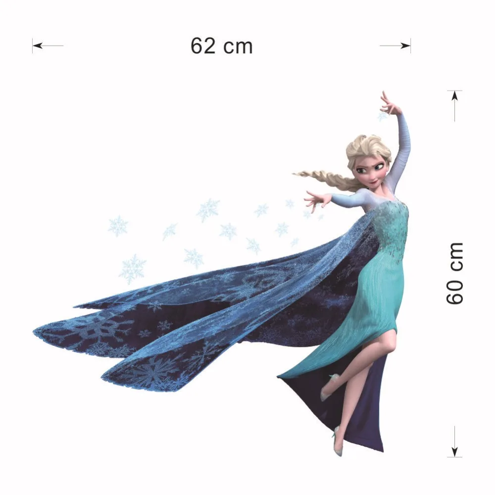 

Disney Elsa Snowflaks Wall Sticker Decals Kids Child Nursery room Bedroom Accessories removable Mural Home decoration