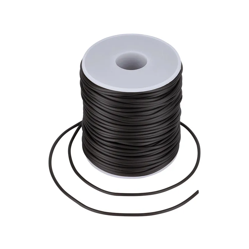 Pandahall 50m/Roll 2mm PVC Hollow Pipe Tubular Rubber Cord Thread Wrapped with White Plastic Spool Jewelry Making Hole: 1mm