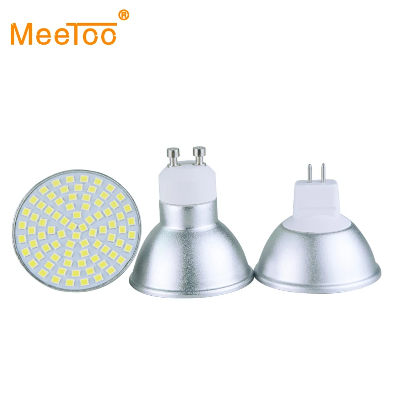 GU10 MR16 Светодиодный прожектор с регулируемой яркостью 120 В 220 в 60/70/80 светодиодов SMD