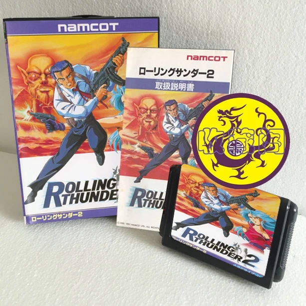 Игровая карточка SEGA MD Rolling Thunder 2 16 бит в коробке с руководством для Sega Mega Drive Genesis |