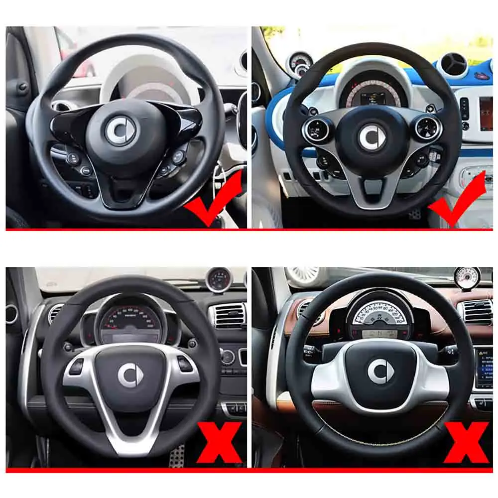 Чехол на руль DIY для smart 453 fortwo forfour чрезвычайно мягкая кожаная оплетка на рулевом колесе внутренних аксессуаров