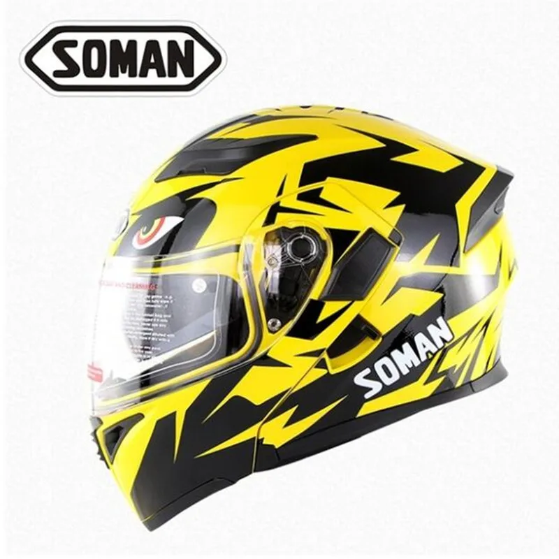DOT approved Soman 955 SkyEye двойные линзы уличные мотоциклетные шлемы Воздухопроницаемый