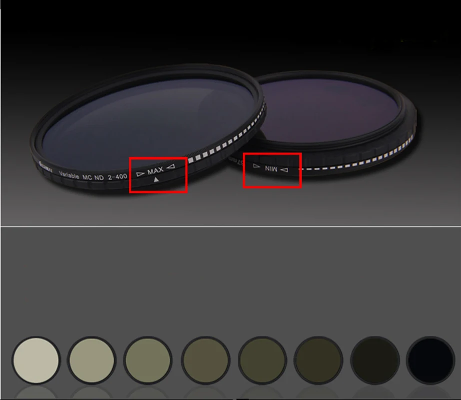 LXH 95 мм ND2 к ND400 фильтр для объектива djustable фейдер переменный ND2-400 Nikon Canon Sony