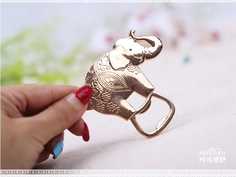 Свадебные сувениры подарки для гостей открывашка бутылок Lucky Golden Elephant подарок на