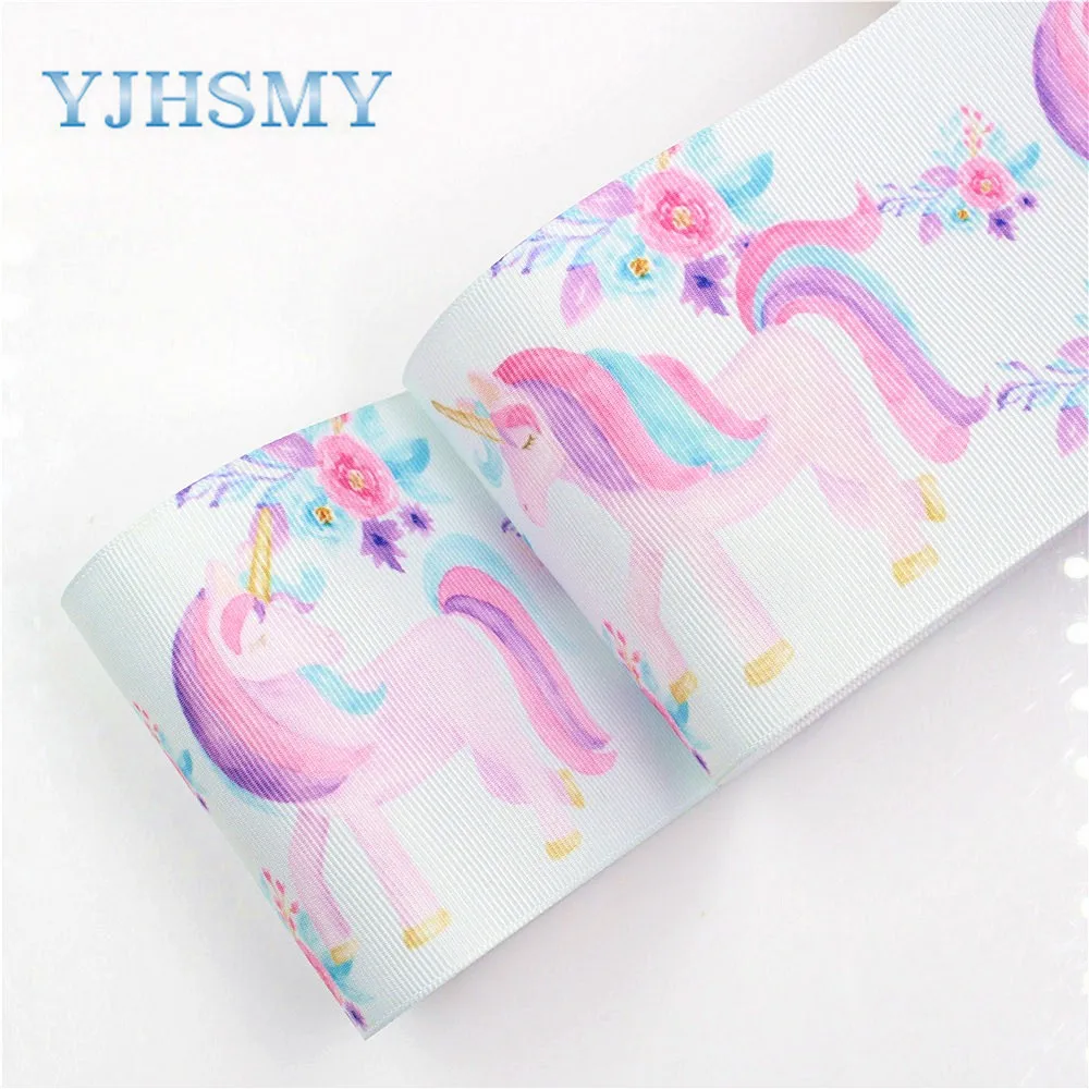 YJHSMY I-18428-11 10 ярдов 75 мм Цветные Мультяшные печатные корсажные ленты DIY аксессуары