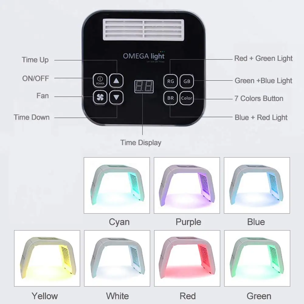 Beauty Photon светодиодный маска для лица терапия 7 цветов светильник PDF уход за кожей омоложение морщин удаление акне уход за лицом Красота спа лечение