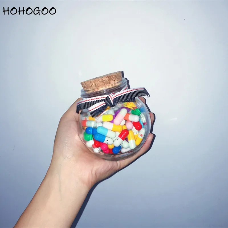 HOHOGOO 50 шт./компл. любовь капсула для письма пластик + бумага Kawaii смайлик пустой