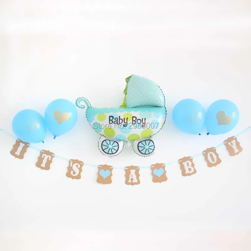 Baby Shower banderines decoracions это девушка его мальчика о Bay печатных воздушные шары Детские