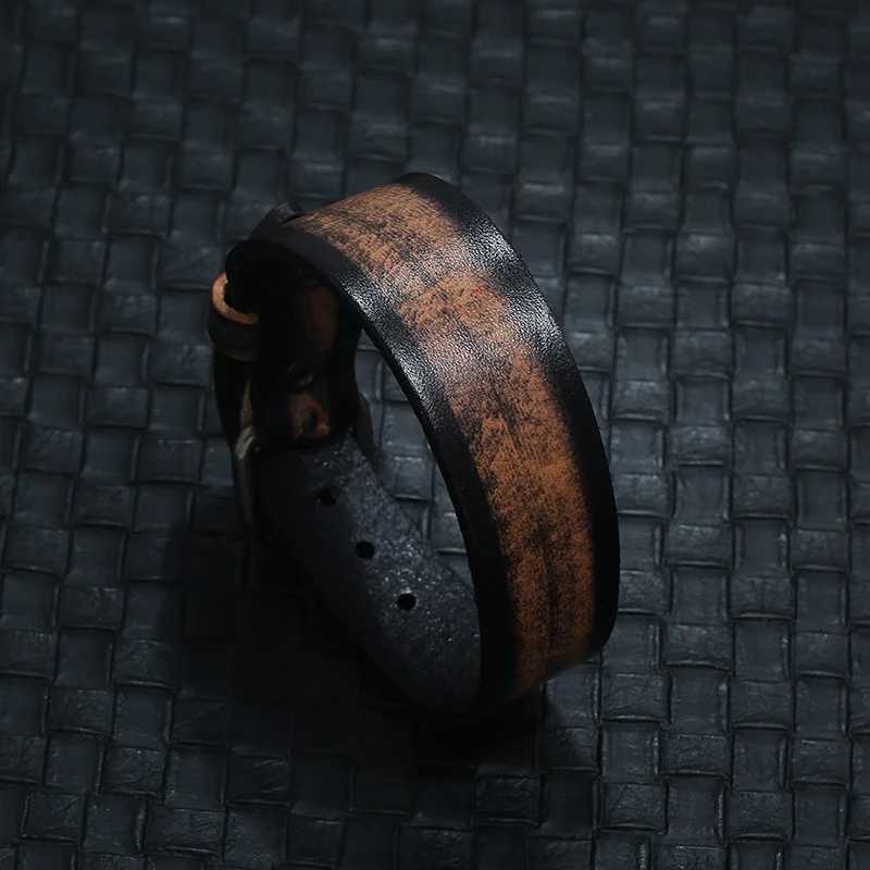 Style 2 Black Винтажные браслеты неправильной формы, браслеты для мужчин и женщин, браслет из натуральной кожи на ремне, винтажные браслеты на запястье, ювелирные изделия - Окраска металла: Style 2 Black