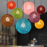 colorful ma rattan ball led string fairy lights wicker pendant light for christmas xmas wedding decoration party bar aisle lamps