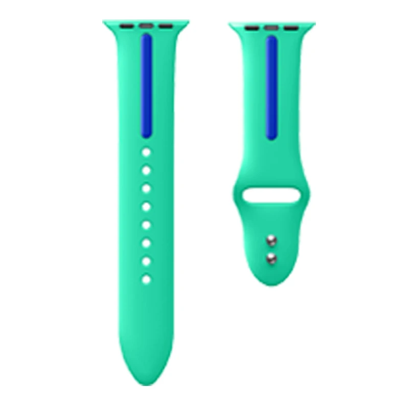 OSRUI спортивный силиконовый ремешок для apple watch band 42 мм 38 мм iwatch band 44 мм/44 3 2 1 резиновый браслет наручные часы аксессуары - Цвет ремешка: green blue