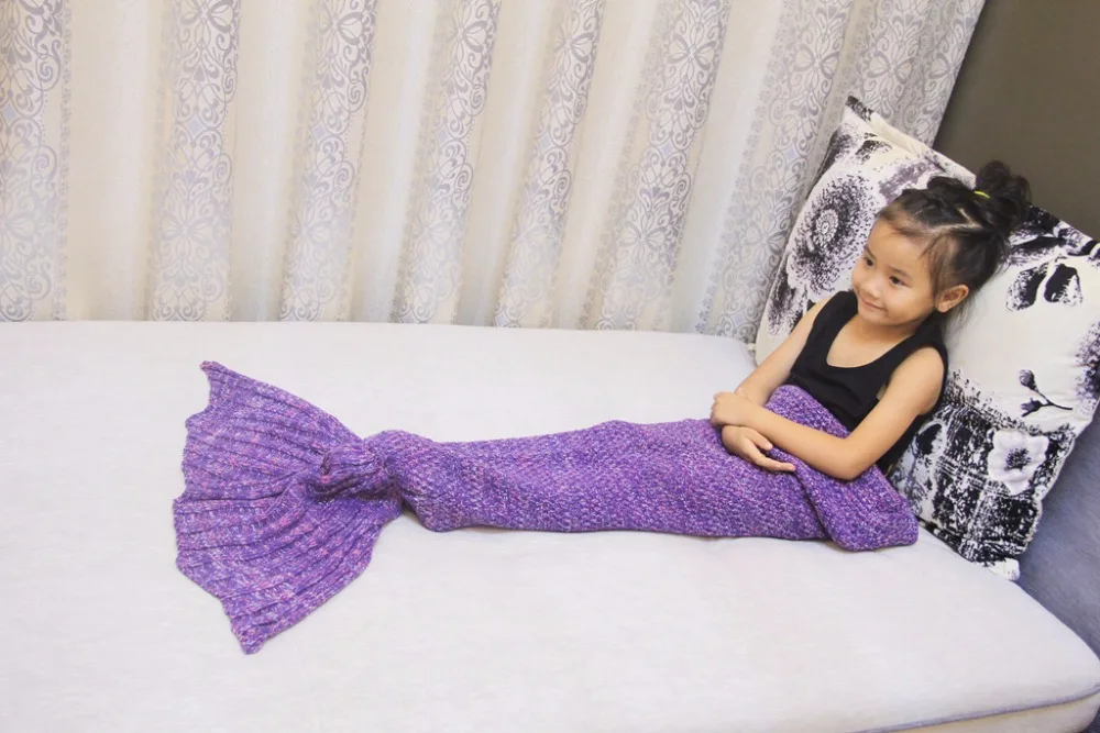 Новинка 2018 года милая девушка зима теплая Вязанное одеяло хвост русалки сна