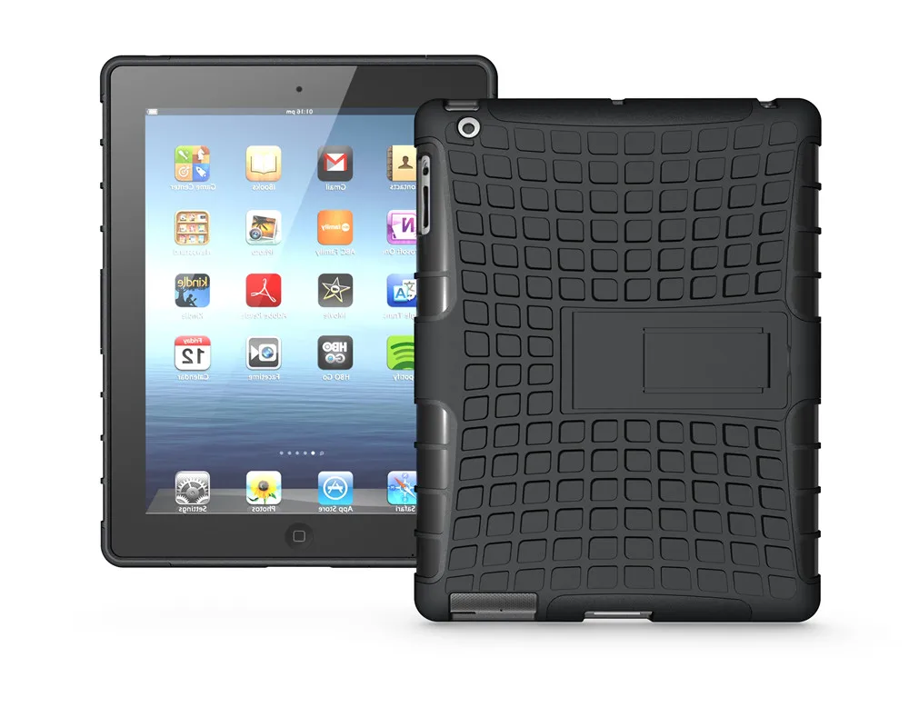 Для ipad 2 3 4 сверхмощный Гибридный ТПУ + ПК бронированный чехол подставка задняя