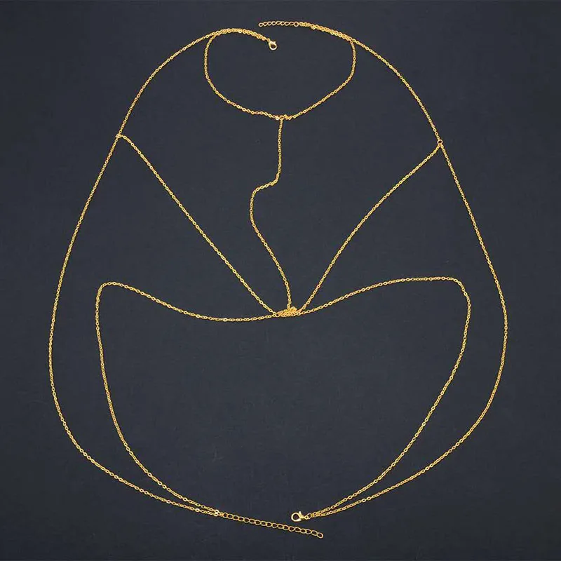 Gold Модные сексуальные пляжные бикини опоясывающая нательная цепь Сексуальная Бикини с блестками бюстгальтер Европа женская летняя пляжная грудь ювелирные изделия для женщин - Цвет: Gold