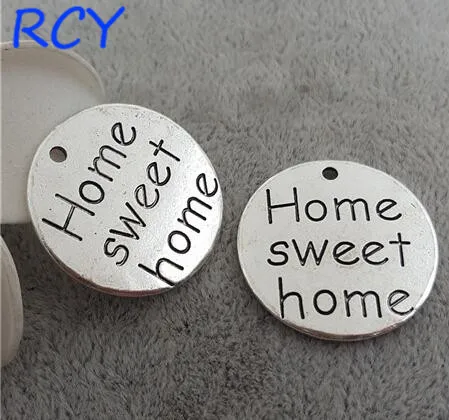 

M2513 высшее качество 5 шт./лот 25 мм надпись home sweet home charm round disc сообщений charm