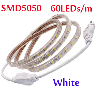 5050 60leds white 240 светодиодный s/m Светодиодные ленты SMD 5730 2835 5050 5630 220V 240V Водонепроницаемый светодиодный лента веревка светильник RGB теплый белый украшения дома светильник ing - Испускаемый цвет: 5050 60leds white